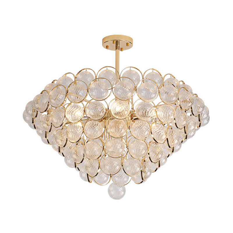 23.5"/33.5" Wide Bubble Chandelier Lamp Modernism Crystal Beige LED Pendant Lighting Fixture for Bedroom Clearhalo 'Ceiling Lights' 'Chandeliers' Lighting' options 230842