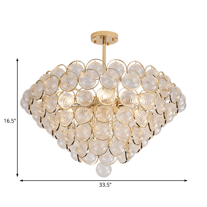 23.5"/33.5" Wide Bubble Chandelier Lamp Modernism Crystal Beige LED Pendant Lighting Fixture for Bedroom Clearhalo 'Ceiling Lights' 'Chandeliers' Lighting' options 230843