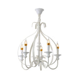 Metal Branch Chandelier Modernism 5 Heads White Pendant Lighting Fixture for Dining Room Clearhalo 'Ceiling Lights' 'Chandeliers' Lighting' options 230894