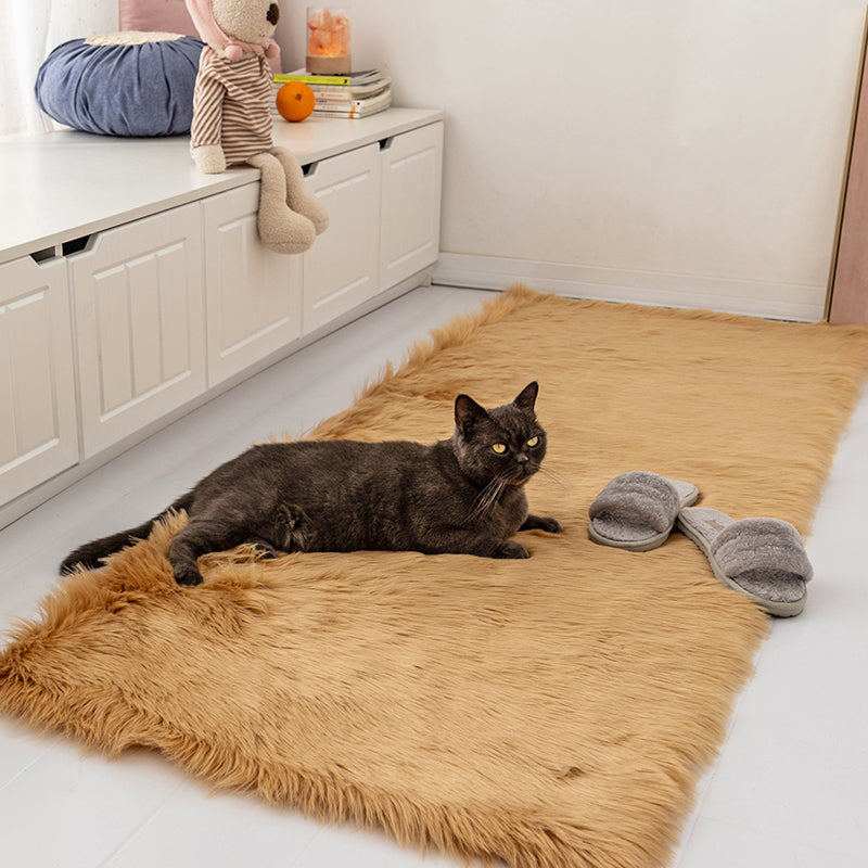 Multi Color Casual Rug Polyster Solid Colored Indoor Rug Pet Friendly Machine Washable Area Carpet for Bedroom Khaki Clearhalo 'Area Rug' 'Casual' 'Rugs' Rug' 2309045