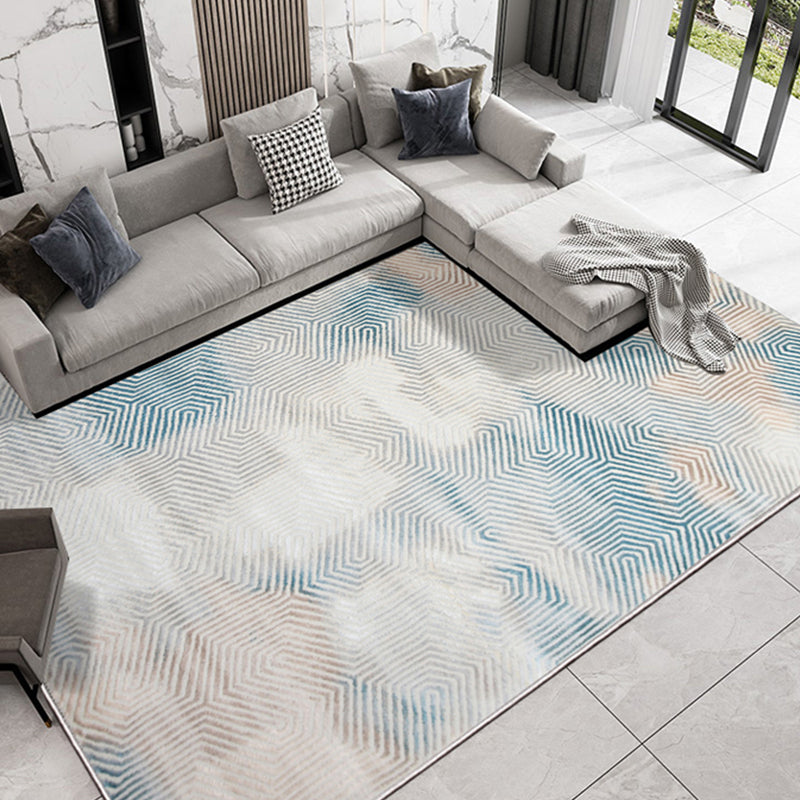 Relaxing Abstract Rug Multi Colored Synthetics Indoor Rug Non-Slip