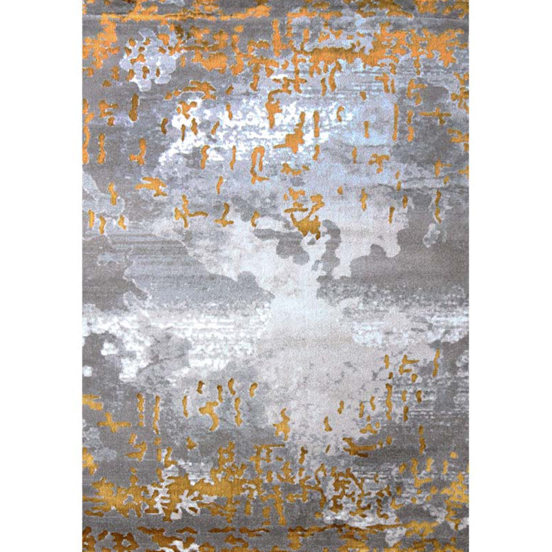 Yellow Abstract Print Rug Cotton Blend Modern Indoor Rug Anti-Slip Backing Easy Care Washable Area Carpet for Living Room Yellow 5'3" x 7'7" Clearhalo 'Area Rug' 'Rug' 2309494