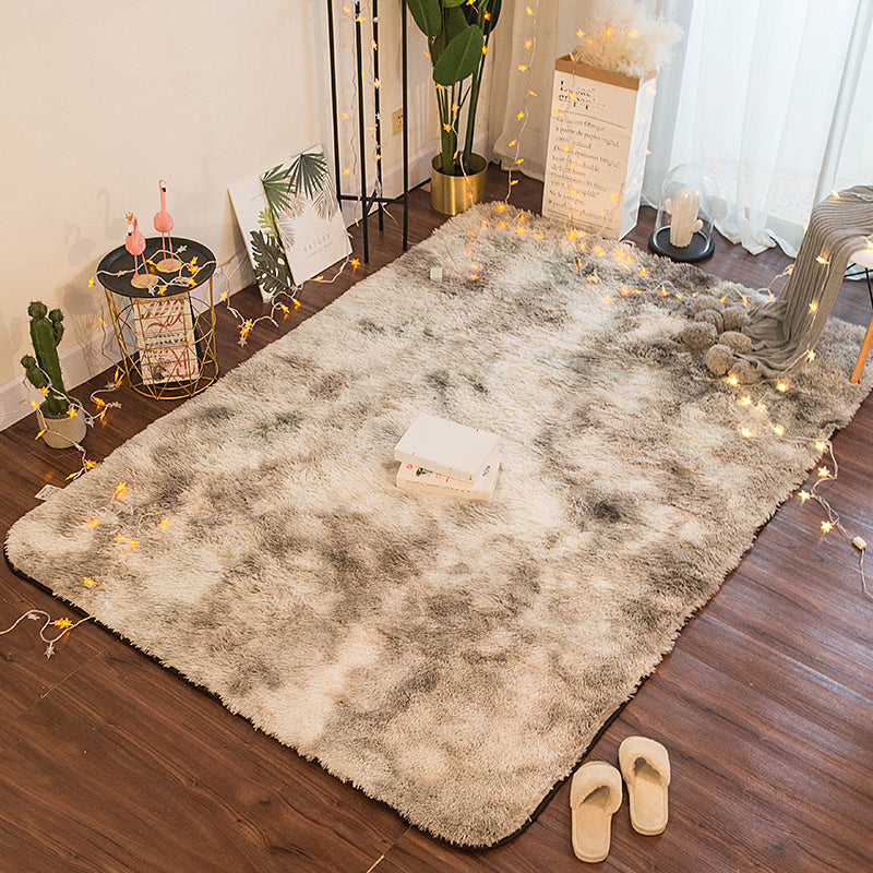 Simple Solid Color Rug Multi Colored Polyster Indoor Rug Non-Slip Backing Pet Friendly Area Carpet for Bedroom Grey Clearhalo 'Area Rug' 'Casual' 'Rugs' Rug' 2309659