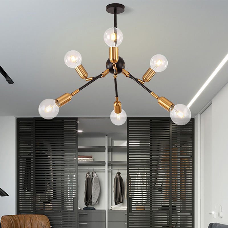 Abstract Metal Chandelier Lighting Modernist Multi Lights Gold Hanging Ceiling Lamp Fixture for Bedroom Gold Clearhalo 'Ceiling Lights' 'Chandeliers' 'Modern Chandeliers' 'Modern' Lighting' 230985