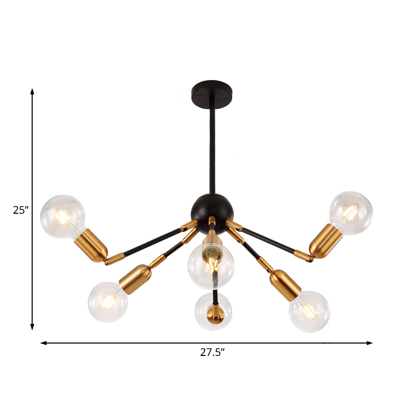 Abstract Metal Chandelier Lighting Modernist Multi Lights Gold Hanging Ceiling Lamp Fixture for Bedroom Clearhalo 'Ceiling Lights' 'Chandeliers' 'Modern Chandeliers' 'Modern' Lighting' 230988