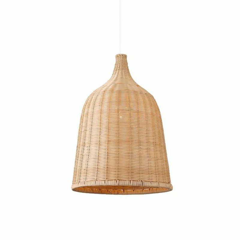 Hand-Braided Pendant Light Fixture Asia Bamboo 1 Bulb Restaurant Ceiling Hang Lamp Clearhalo 'Ceiling Lights' 'Pendant Lights' 'Pendants' Lighting' 2310406