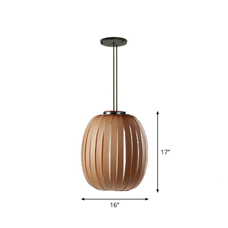 Sphere Restaurant Suspension Lighting Wooden Single-Bulb Minimalist Pendant Light Kit Brown D Clearhalo 'Ceiling Lights' 'Pendant Lights' 'Pendants' Lighting' 2310527_4004f4f9-399d-494e-a5d9-3af26779c874