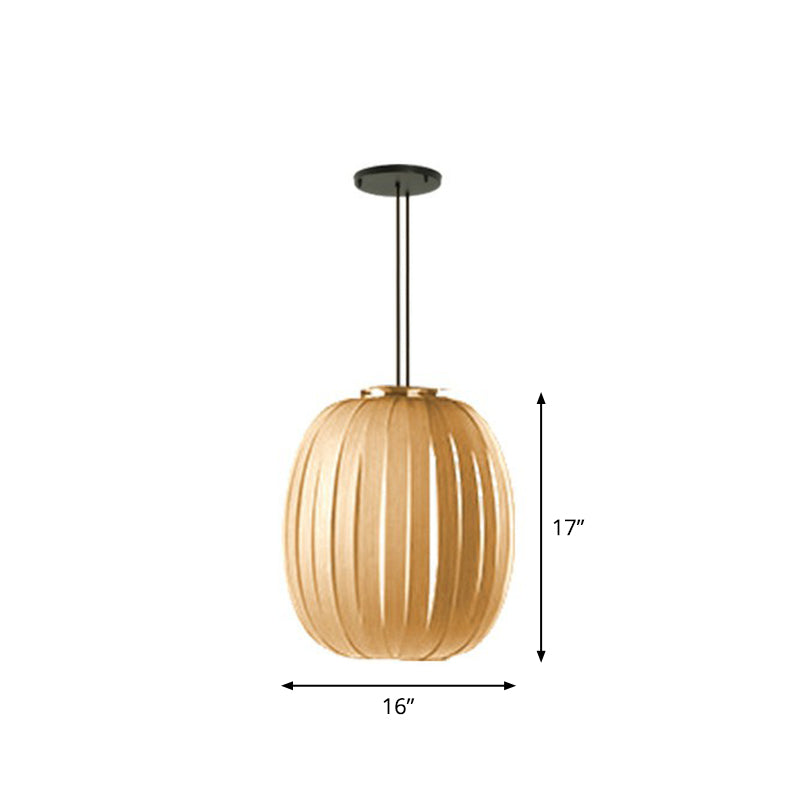 Sphere Restaurant Suspension Lighting Wooden Single-Bulb Minimalist Pendant Light Kit Clearhalo 'Ceiling Lights' 'Pendant Lights' 'Pendants' Lighting' 2310529