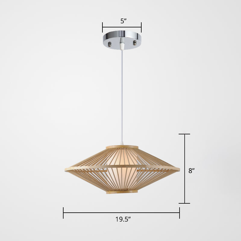 Conical Cage Bamboo Suspension Light Contemporary 1 Head Wood Ceiling Pendant Lamp Wood Medium Clearhalo 'Ceiling Lights' 'Pendant Lights' 'Pendants' Lighting' 2310545_b34b5ec7-89ba-416e-b1d0-0b2f234ad9fc