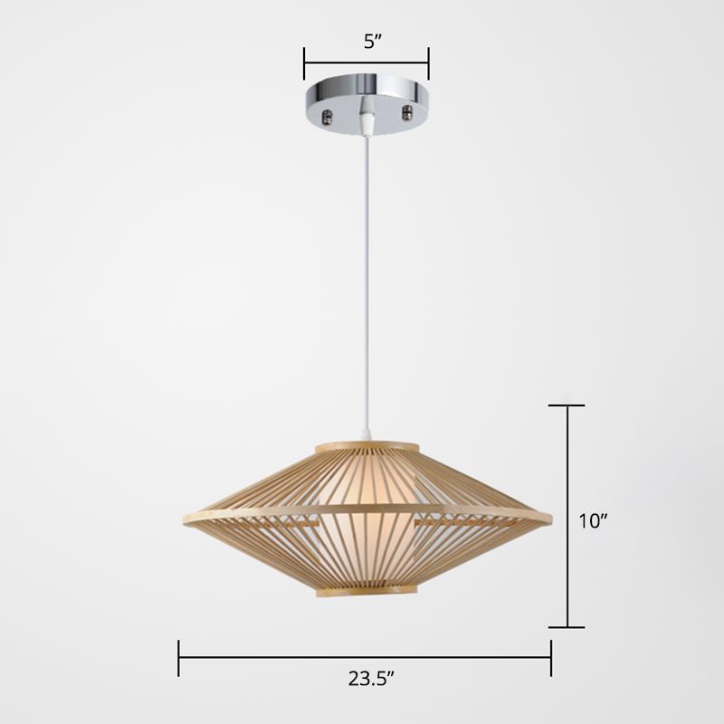 Conical Cage Bamboo Suspension Light Contemporary 1 Head Wood Ceiling Pendant Lamp Wood Large Clearhalo 'Ceiling Lights' 'Pendant Lights' 'Pendants' Lighting' 2310547_c7f695ff-8afc-4994-878b-f91a45e38149