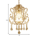 Brass Laser-Cut Pendant Lamp Modernism Crystal 1 Head Hanging Light Fixture for Living Room Clearhalo 'Ceiling Lights' 'Pendant Lights' 'Pendants' Lighting' 231062