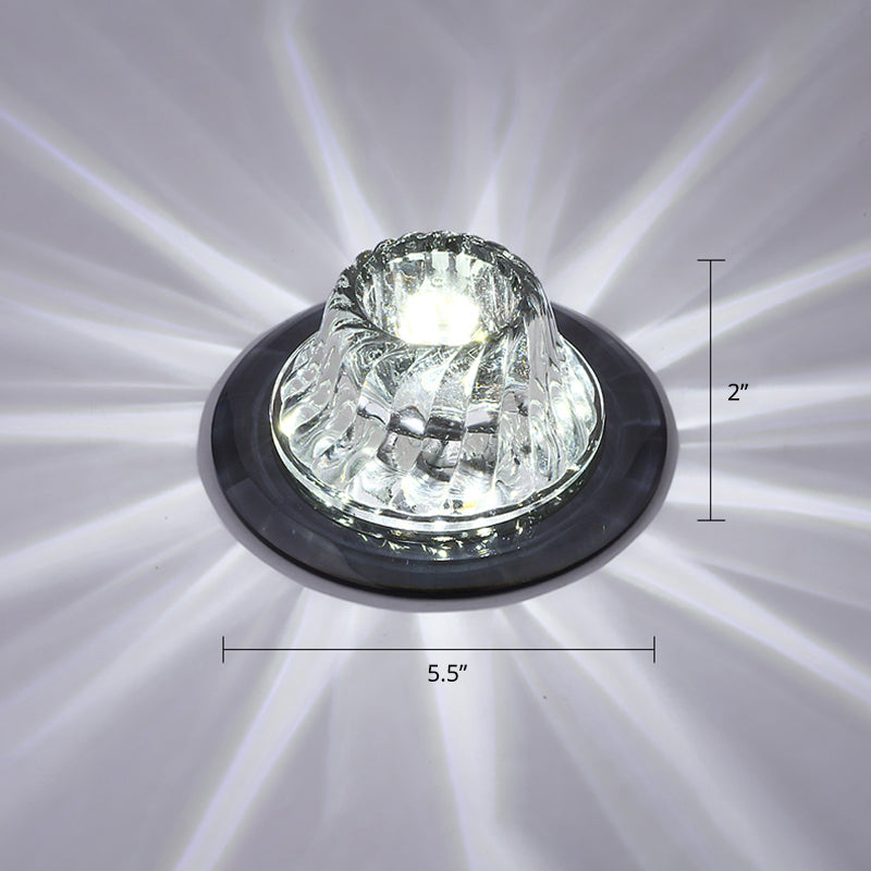 Flared LED Flush Mount Ceiling Fixture Simple Twisted Crystal Corridor Flush Light in Clear Clear White Clearhalo 'Ceiling Lights' 'Close To Ceiling Lights' 'Close to ceiling' 'Flush mount' Lighting' 2310718
