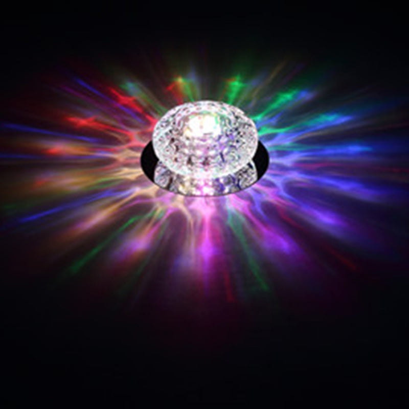 Living Room LED Mini Spotlight Decorative Flush Mount Ceiling Light with Circular Clear Crystal Shade Clear Multi Color Clearhalo 'Ceiling Lights' 'Close To Ceiling Lights' 'Close to ceiling' 'Flush mount' Lighting' 2310729