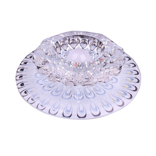 Bloom Entryway LED Ceiling Lamp Clear Crystal Modern Flush-Mount Light Fixture in White Clearhalo 'Ceiling Lights' 'Close To Ceiling Lights' 'Close to ceiling' 'Flush mount' Lighting' 2310842