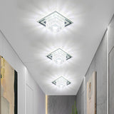 Square Corridor LED Ceiling Light Lattice-Cut K9 Crystal Modern Flush Mounted Lamp in Clear Clearhalo 'Ceiling Lights' 'Close To Ceiling Lights' 'Close to ceiling' 'Flush mount' Lighting' 2310889