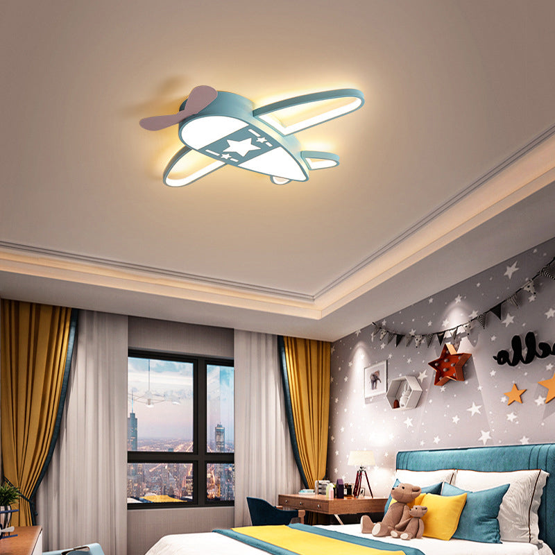 Airplane LED Flush Mount Fixture Kids Style Acrylic Nursery Flush Mount Ceiling Light Blue White Clearhalo 'Ceiling Lights' 'Close To Ceiling Lights' 'Close to ceiling' 'Flush mount' Lighting' 2310897