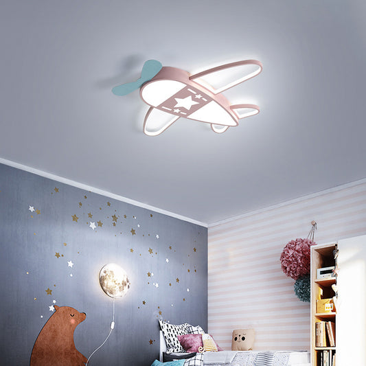 Airplane LED Flush Mount Fixture Kids Style Acrylic Nursery Flush Mount Ceiling Light Pink White Clearhalo 'Ceiling Lights' 'Close To Ceiling Lights' 'Close to ceiling' 'Flush mount' Lighting' 2310900