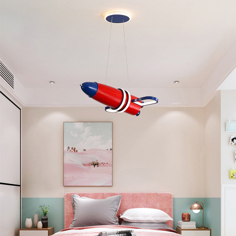 Red and Blue Satellite Pendant Light Cartoon LED Acrylic Chandelier for Baby Room Clearhalo 'Ceiling Lights' 'Chandeliers' Lighting' options 2310945