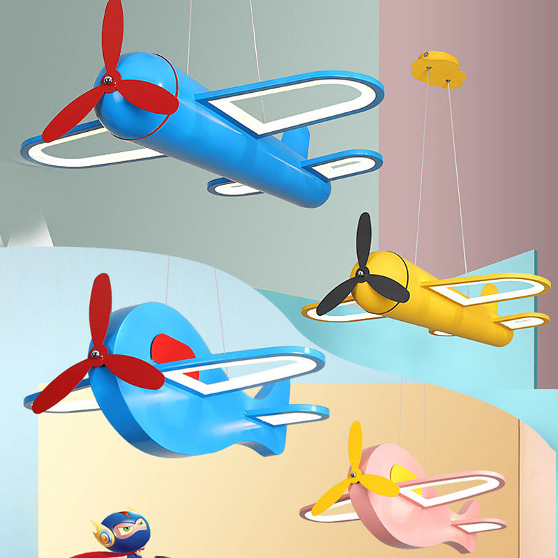 Propeller Jet Hanging Ceiling Light Cartoon Acrylic Childrens Playroom LED Chandelier Clearhalo 'Ceiling Lights' 'Chandeliers' Lighting' options 2310950