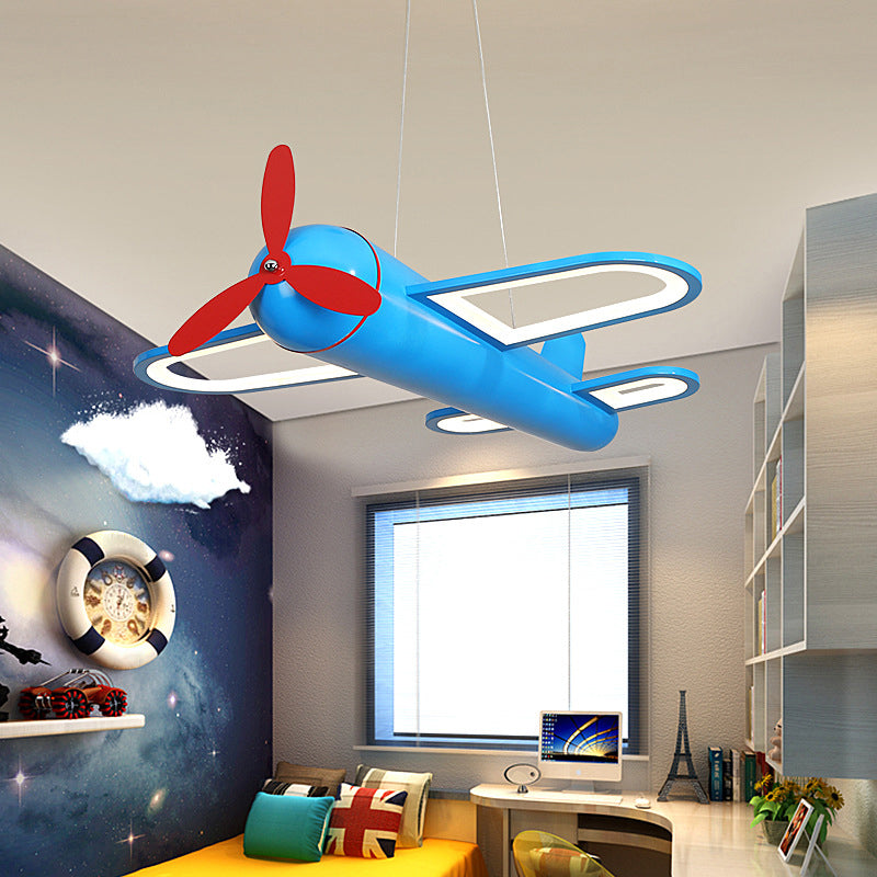 Propeller Jet Hanging Ceiling Light Cartoon Acrylic Childrens Playroom LED Chandelier Clearhalo 'Ceiling Lights' 'Chandeliers' Lighting' options 2310954