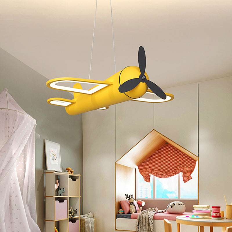 Propeller Jet Hanging Ceiling Light Cartoon Acrylic Childrens Playroom LED Chandelier Clearhalo 'Ceiling Lights' 'Chandeliers' Lighting' options 2310957