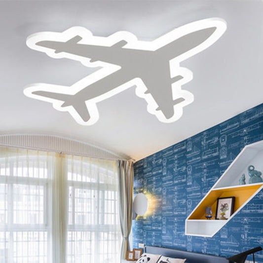 Acrylic Plane Flushmount Lighting Kids White Led Surface Mount Ceiling Light for Bedroom White White Clearhalo 'Ceiling Lights' 'Close To Ceiling Lights' 'Close to ceiling' 'Flush mount' Lighting' 2311137