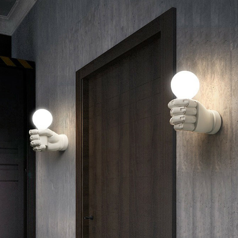 Resin Fist Wall Lamp Fixture Artistic 1 Bulb Wall Mounted Lighting for Restaurant Clearhalo 'Wall Lamps & Sconces' 'Wall Lights' Lighting' 2311356