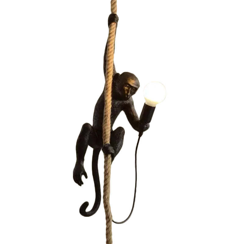 Monkey Pendulum Light Artistic Resin 1-Bulb Ceiling Pendant Lamp with Hanging Rope Clearhalo 'Ceiling Lights' 'Pendant Lights' 'Pendants' Lighting' 2311376