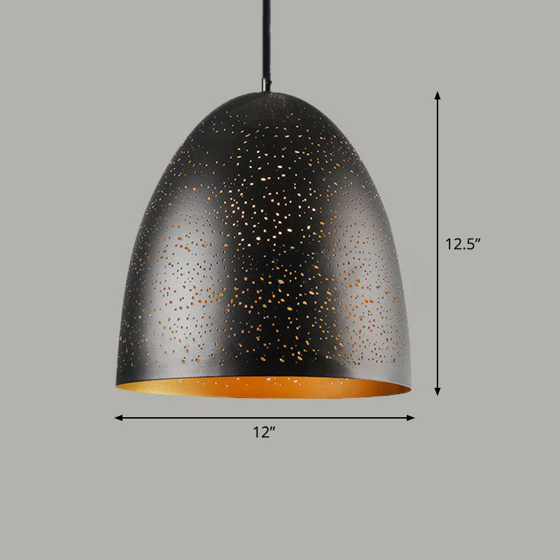 Circle Cutouts Restaurant Pendant Light Metal 1 Head Industrial Pendulum Light in Black Clearhalo 'Ceiling Lights' 'Pendant Lights' 'Pendants' Lighting' 2311420