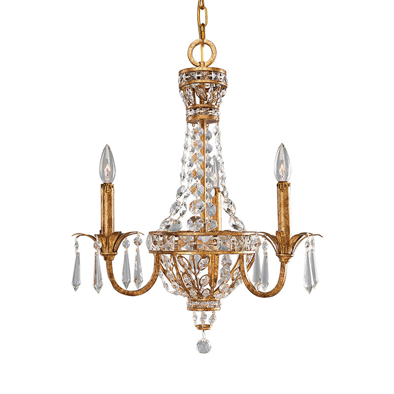 3/9 Bulbs Branch Ceiling Chandelier Rustic Crystal Suspended Lighting Fixture in Brass Clearhalo 'Ceiling Lights' 'Chandeliers' Lighting' options 231148