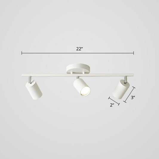 Metal Tube Spotlight Track Lamp Modern Semi Flush Mount Ceiling Light for Clothing Store 3 White Clearhalo 'Ceiling Lights' 'Close To Ceiling Lights' 'Close to ceiling' 'Semi-flushmount' Lighting' 2311481