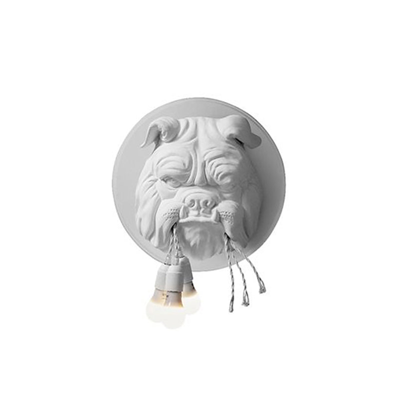 Bulldog Shaped Wall Light Fixture Nordic Resin 3 Heads Bathroom Sconce Lighting Fixture Clearhalo 'Wall Lamps & Sconces' 'Wall Lights' Lighting' 2311844