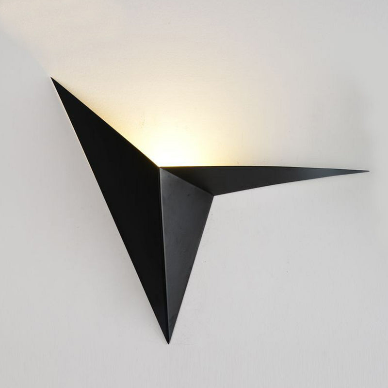 Minimalistic Triangle LED Sconce Fixture Metallic Corridor Flush Mount Wall Light Black Clearhalo 'Wall Lamps & Sconces' 'Wall Lights' Lighting' 2311856