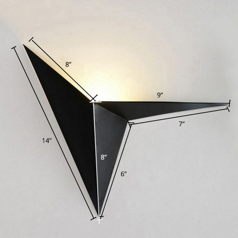 Minimalistic Triangle LED Sconce Fixture Metallic Corridor Flush Mount Wall Light Clearhalo 'Wall Lamps & Sconces' 'Wall Lights' Lighting' 2311859