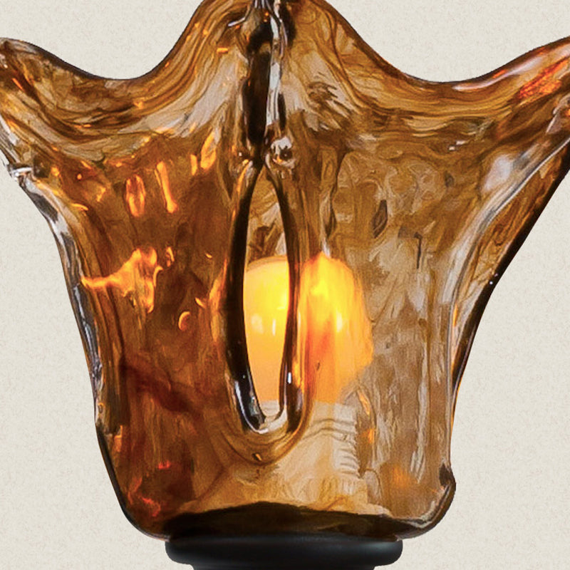 Single Head Wall Sconce with Flower Glass Shade Modern Living Room Sconce Light in Tan Clearhalo 'Wall Lamps & Sconces' 'Wall Lights' Lighting' 231191