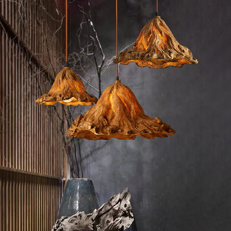 Lotus Leaf Shaped Resin Hanging Light Artistic Single-Bulb Pendant Lighting fro Restaurant Clearhalo 'Ceiling Lights' 'Pendant Lights' 'Pendants' Lighting' 2311955