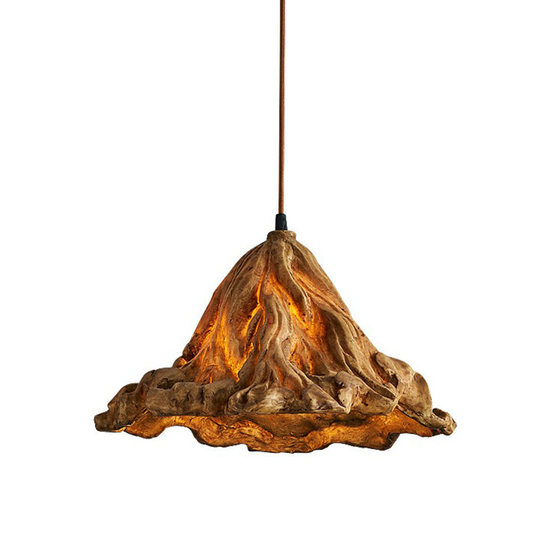 Lotus Leaf Shaped Resin Hanging Light Artistic Single-Bulb Pendant Lighting fro Restaurant Clearhalo 'Ceiling Lights' 'Pendant Lights' 'Pendants' Lighting' 2311961