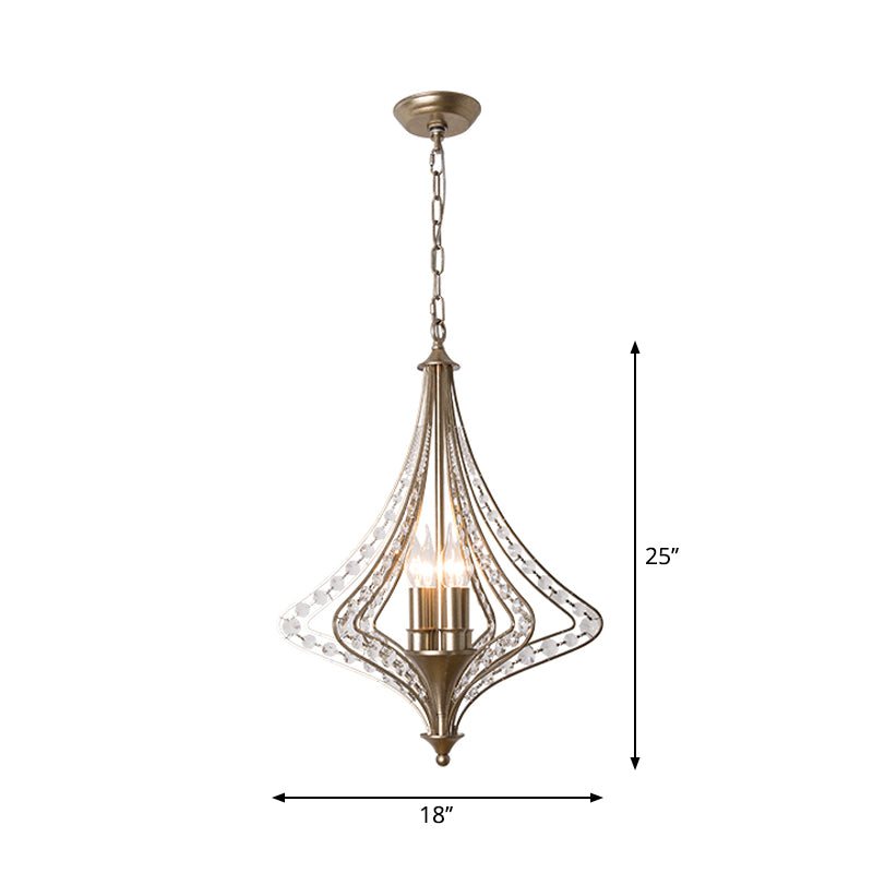 Crystal Diamond Chandelier Pendant Light Minimalist 4-Head Living Room Hanging Lamp in Silver Clearhalo 'Ceiling Lights' 'Chandeliers' Lighting' options 2312023