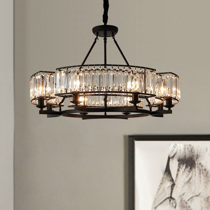 Modern Loop Shaped Chandelier Crystal Prism Pendant Lighting Fixture for Living Room Clearhalo 'Ceiling Lights' 'Chandeliers' Lighting' options 2312031