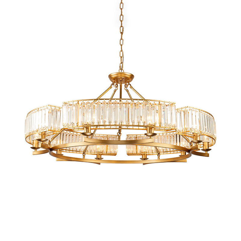 Modern Loop Shaped Chandelier Crystal Prism Pendant Lighting Fixture for Living Room 10 Gold Clearhalo 'Ceiling Lights' 'Chandeliers' Lighting' options 2312038_33bd020d-4de4-4199-876f-f3d0f6d46622