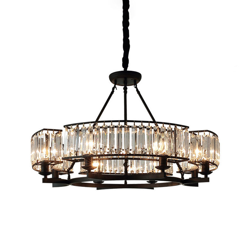 Modern Loop Shaped Chandelier Crystal Prism Pendant Lighting Fixture for Living Room Clearhalo 'Ceiling Lights' 'Chandeliers' Lighting' options 2312040