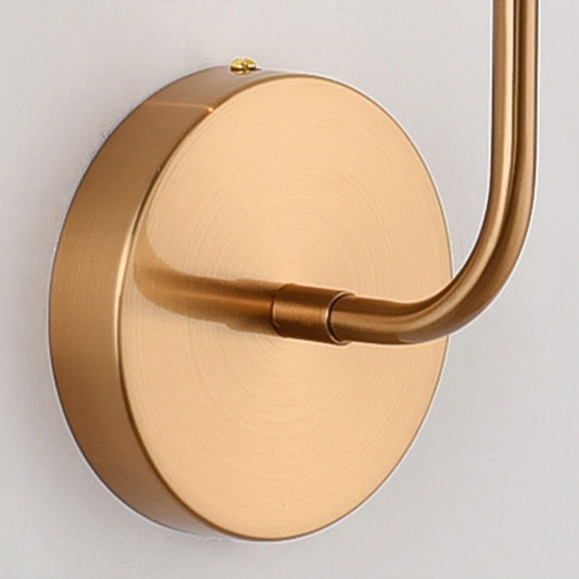 Metal Gold Wall Lamp Open Bulb 1/2-Light Vintage Wall Light Sconce with Round Backplate for Porch Clearhalo 'Wall Lamps & Sconces' 'Wall Lights' Lighting' 231298