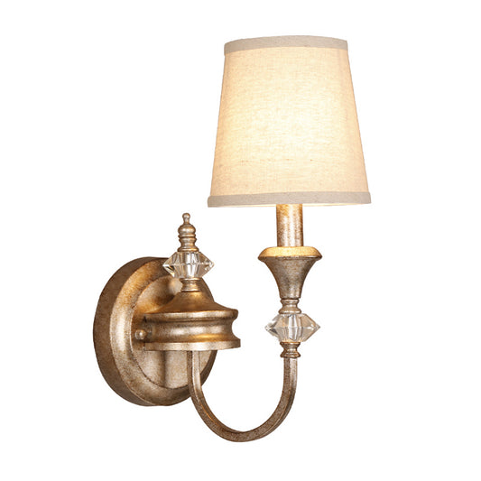 Candelabra/Cone Restaurant Sconce Light Antique Metal Single Light Rust Wall Mounted Lamp with Shade/Shadeless Clearhalo 'Wall Lamps & Sconces' 'Wall Lights' Lighting' 231679