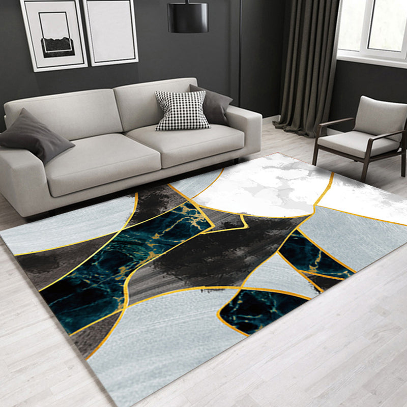 Glam Modern Rug Multi Color 3D Plant Print Rug Pet Friendly Non-Slip Machine Washable Rug for Living Room Silver Gray Clearhalo 'Area Rug' 'Modern' 'Rugs' Rug' 2316951