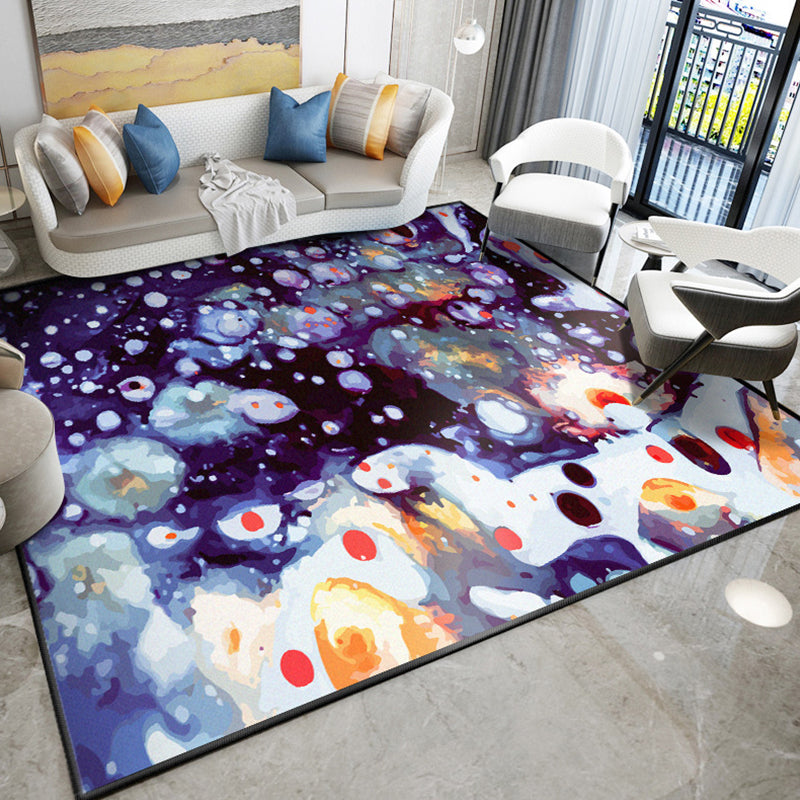 Dazzling Modern Rug Multicolor Abstract Print Rug Non-Slip Machine Washable Stain Resistant Rug for Drawing Room Purplish Blue Clearhalo 'Area Rug' 'Modern' 'Rugs' Rug' 2317049