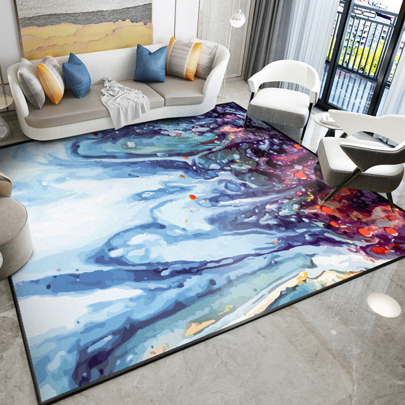 Dazzling Modern Rug Multicolor Abstract Print Rug Non-Slip Machine Washable Stain Resistant Rug for Drawing Room Sky Blue Clearhalo 'Area Rug' 'Modern' 'Rugs' Rug' 2317059