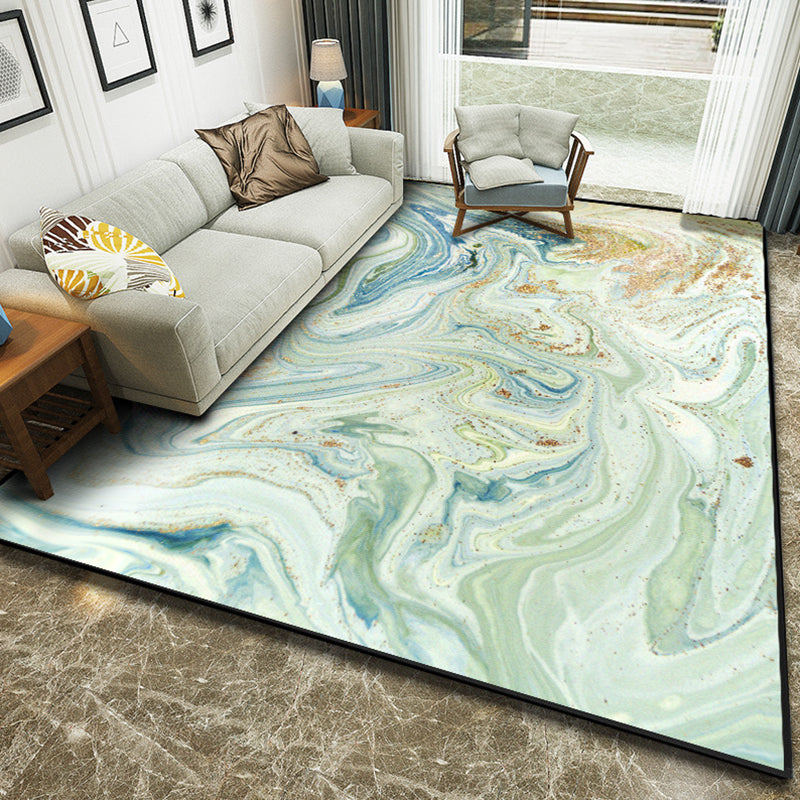 Art Deco Nordic Rug Multi Color 3D Marble Print Carpet Anti-Slip Stain Resistant Pet Friendly Rug for Great Room Green Clearhalo 'Area Rug' 'Modern' 'Rugs' Rug' 2317076