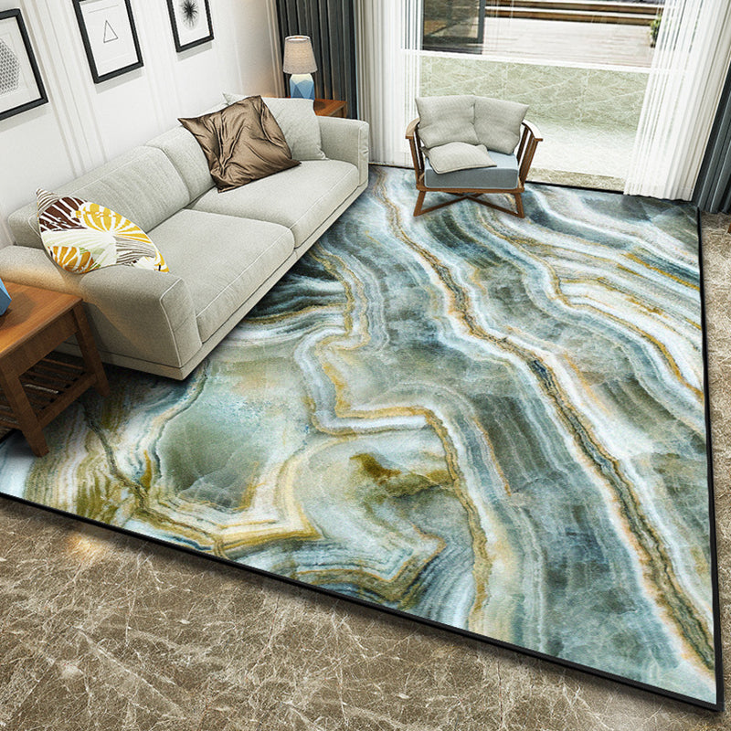 Art Deco Nordic Rug Multi Color 3D Marble Print Carpet Anti-Slip Stain Resistant Pet Friendly Rug for Great Room Light Green Clearhalo 'Area Rug' 'Modern' 'Rugs' Rug' 2317087