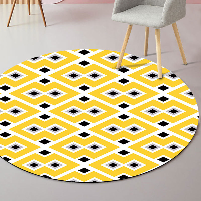 Novelty Geometric Print Rug Multi Colored Modern Carpet Polyester Anti-Slip Backing Washable Stain Resistant Area Rug for Room Yellow Clearhalo 'Area Rug' 'Modern' 'Rugs' Rug' 2317106