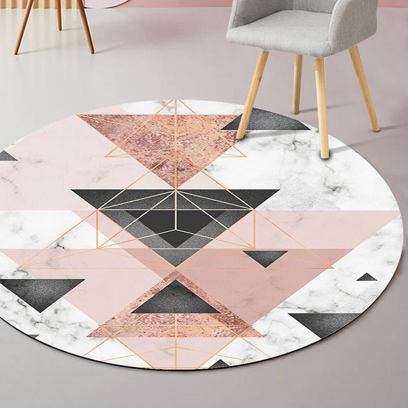 Novelty Geometric Print Rug Multi Colored Modern Carpet Polyester Anti-Slip Backing Washable Stain Resistant Area Rug for Room Nude Pink Clearhalo 'Area Rug' 'Modern' 'Rugs' Rug' 2317107